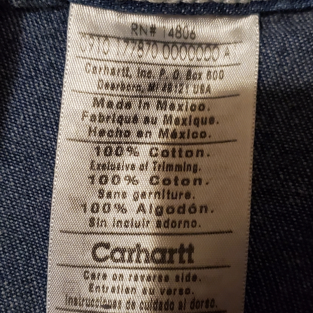Vtg Carhartt Carpenter Jeans 32x32 B13 DST Loose-Fit Washed Darkstone Denim - Picture 5 of 8